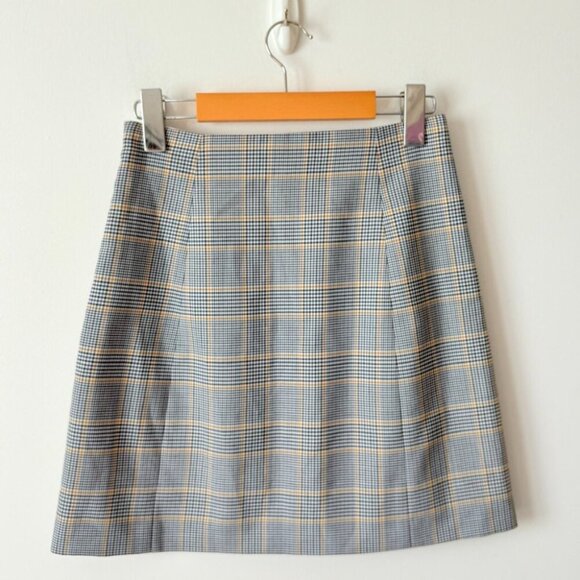 Aritzia Babaton Plaid Houndstooth Hopper Mini Skirt in Cairo Gold Size 2 - Picture 4 of 6
